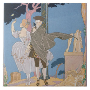 Azulejo Corazones quebrados, estatuas rotas, ilustracion