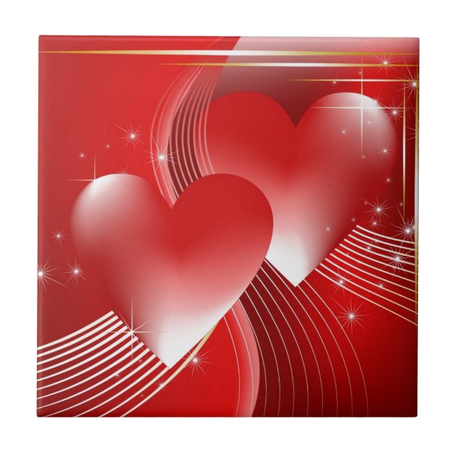 Azulejo Corazones rojos (Frente)