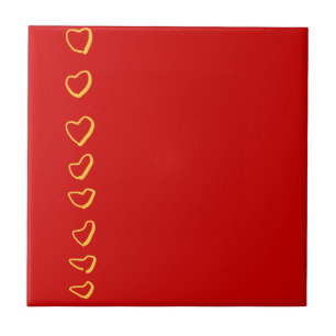 Azulejo Corazones rojos