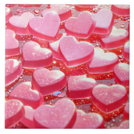 Azulejo Corazones rosados Cerámica Tile