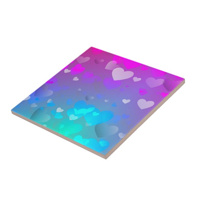 Azulejo Corazones rosados y azules (Lado)