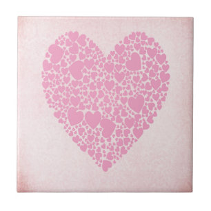 Azulejo Corazones Rosas