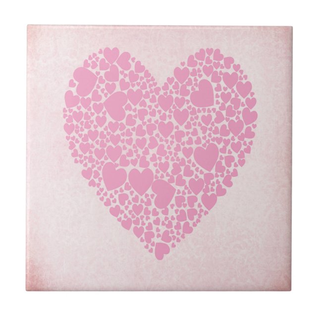 Azulejo Corazones Rosas (Frente)