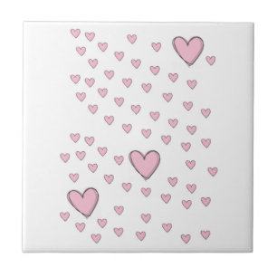 Azulejo Corazones Rosas Amor