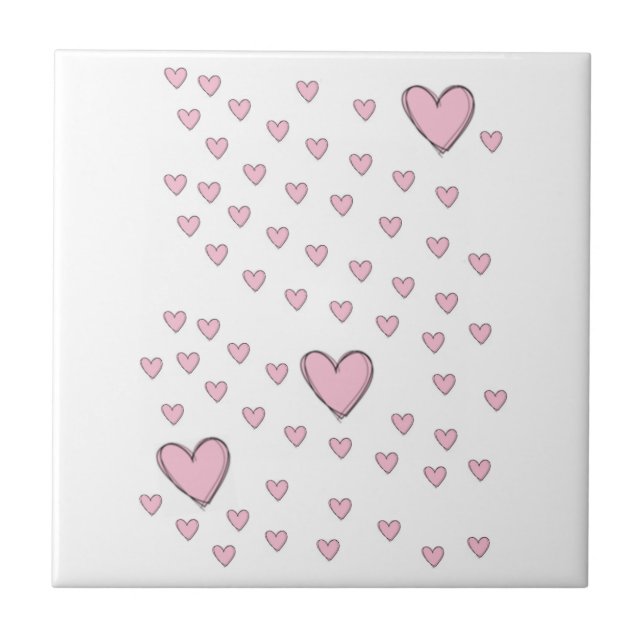 Azulejo Corazones Rosas Amor (Frente)