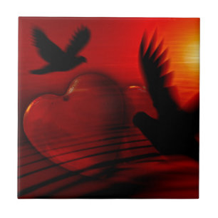 Azulejo Corazones y Palomas