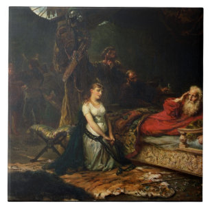 Azulejo Cordelia y rey Lear (aceite en lona)