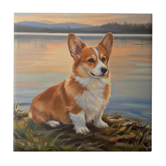 Azulejo Corgi galés de Pembroke (Frente)