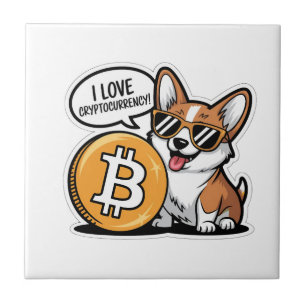 Azulejo Corgi Genial Ama Criptomoneda