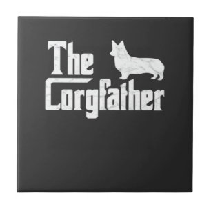 Azulejo Corgi Papá el Corgfather Camiseta Divertida para A