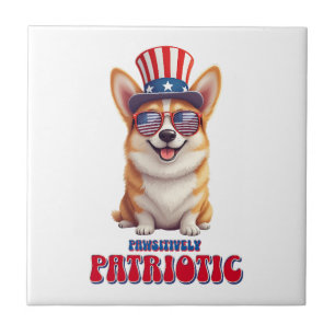 Azulejo Corgi Patriótico - Patriótico Positivamente