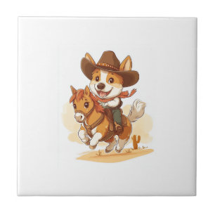 Azulejo Corgi Vaquero � Perro Rodeo Occidental