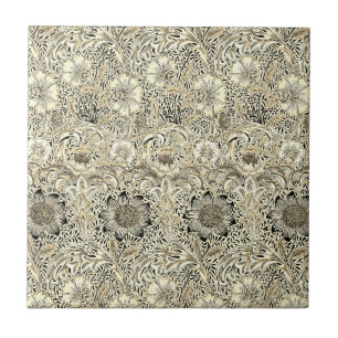 Azulejo Corncockle de William Morris, amarillo vintage neg