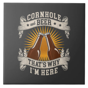 Azulejo Cornhole y cerveza, por eso estoy aquí Cornhole 