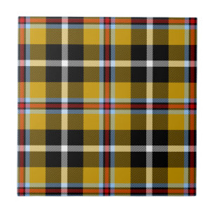 Azulejo Cornish National Tartan Yellow and Black Planteado