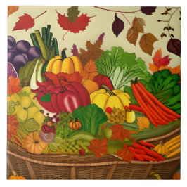 Azulejo Cornucopia llena de verduras