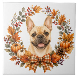 Azulejo Corona de otoño de Bulldog Francés