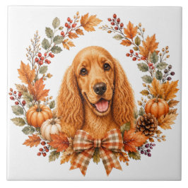Azulejo Corona de otoño de Cocker Spaniel