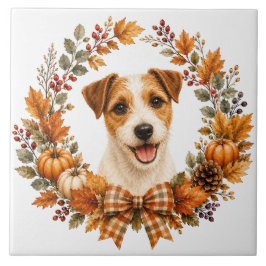 Azulejo Corona de otoño de Jack Russell Terrier