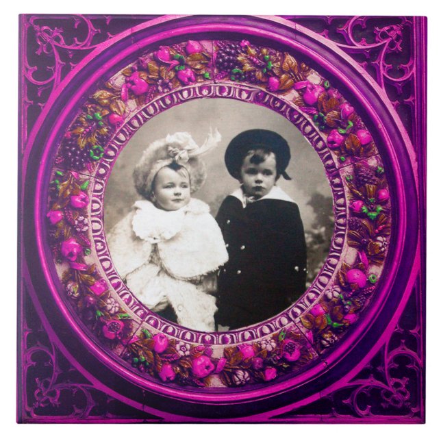 AZULEJO CORONA FLORAL ROSA FRUTOS DEL RENACIMIENTO FLORENT (Frente)