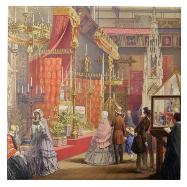 Azulejo Corte medieval, diseñada por Pugin, placa 40 de " (Frente)