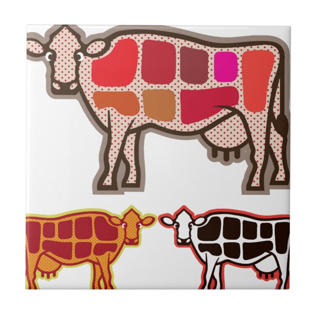 Azulejo Cortes de la carne de vaca (Frente)