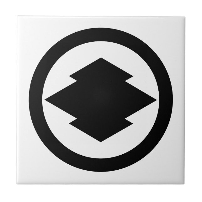 Azulejo Corteza de pino rombólico en círculo (Frente)