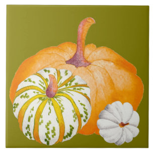 Azulejo Cosecha de calabaza en una tela cerámica (3)