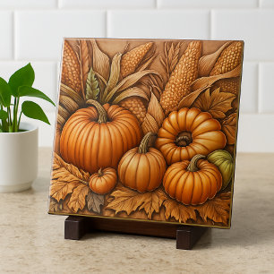 Azulejo Cosecha de calabaza y maíz de la temporada de otoñ