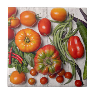 Azulejo Cosecha de verduras y hierbas