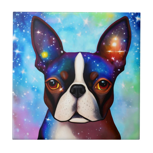 Azulejo Cosmic Boston Terrier (Frente)