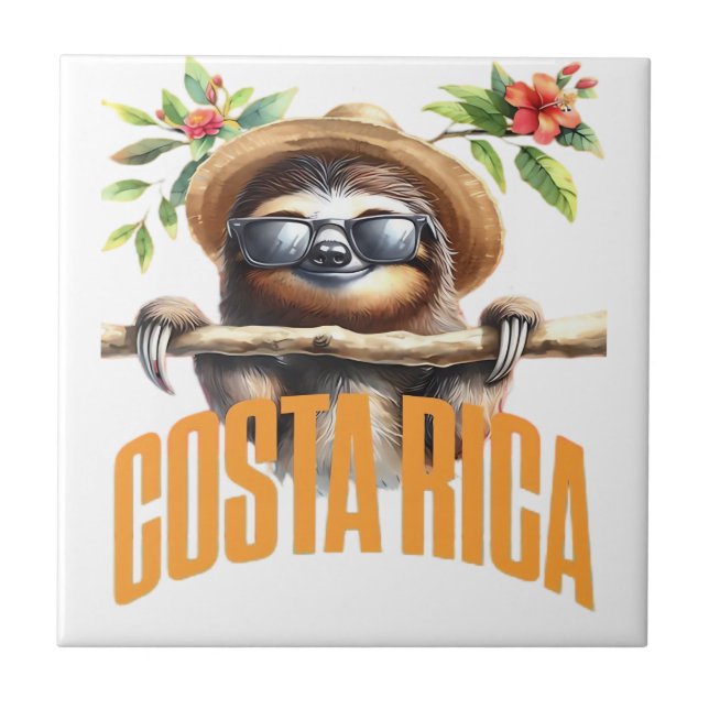 Azulejo Costa Rica cool sloth Classic T-Shirt (Frente)