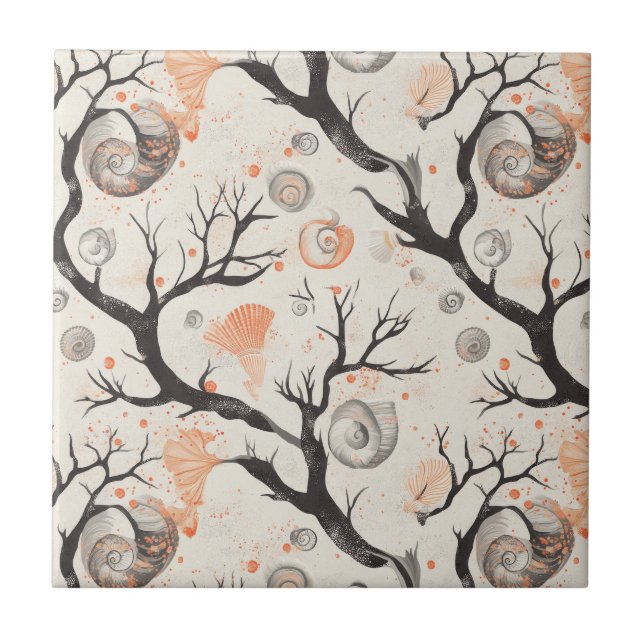 Azulejo Costa Rústica - Aguas marinas, pez estrella, arrec (Frente)