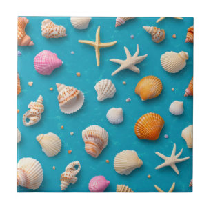 Azulejo Costa Rústica - Aguas marinas, pez estrella, arrec