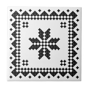 Azulejo Costillas tradicionales étnicas negras