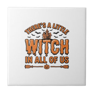 Azulejo Cota de Bruja de Halloween Diseño Vectorial Vintag