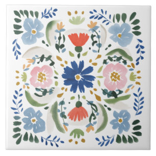 Azulejo Cottage Floral Azul Holandés
