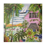 Azulejo Cottage rosa en la Bahía I<br><div class="desc">Cottage rosa por la bahía I de Karen Fields</div>