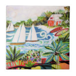 Azulejo Cottaje Rojo de la Bahía II<br><div class="desc">Cottage rojo de la bahía II por Karen Fields</div>