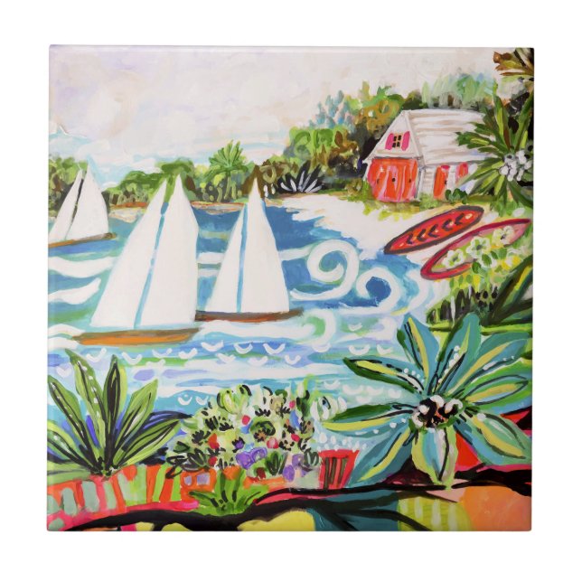 Azulejo Cottaje Rojo de la Bahía II (Frente)