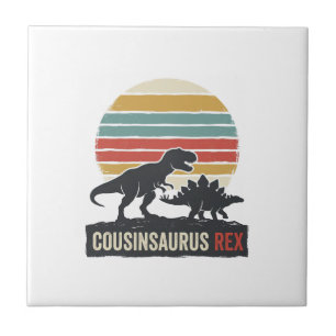 Azulejo Cousinsaurus Rex Camiseta Divertida de Dinosaurio 