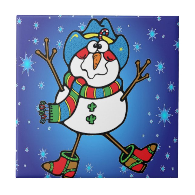 Azulejo Cowboy Snowman (Frente)