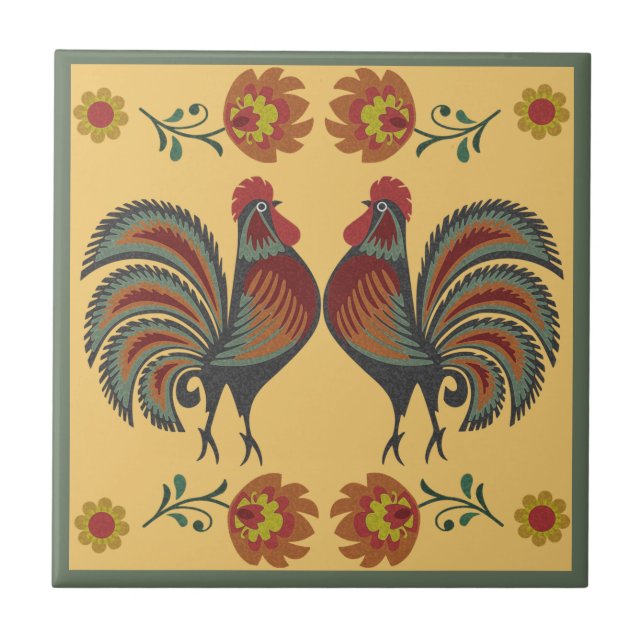 Azulejo Craft Roosters de cocina (Frente)
