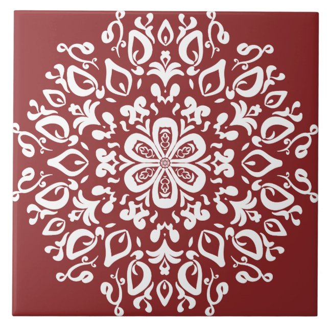 Azulejo Cranberry Mandala (Frente)