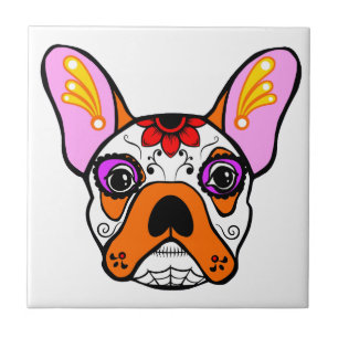 Azulejo Cráneo del azúcar del bulldog francés