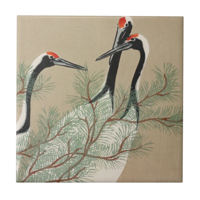 Azulejo Cranes Kamisaka Sekka japan painting art canvas cc (Frente)