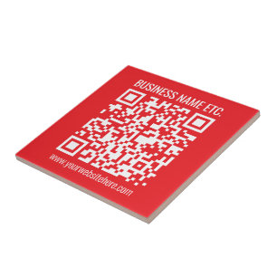 Azulejo Crea instantáneamente tu propio código QR Rojo e