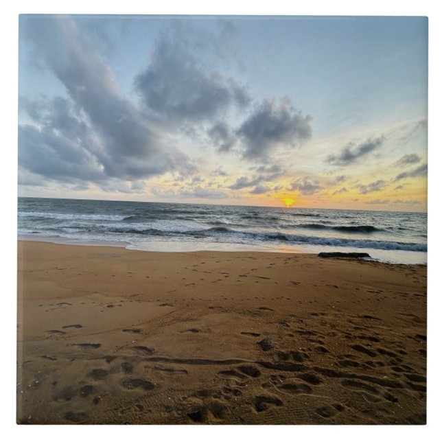 Azulejo Crea tu propia foto arroz solar moderno simple (Frente)