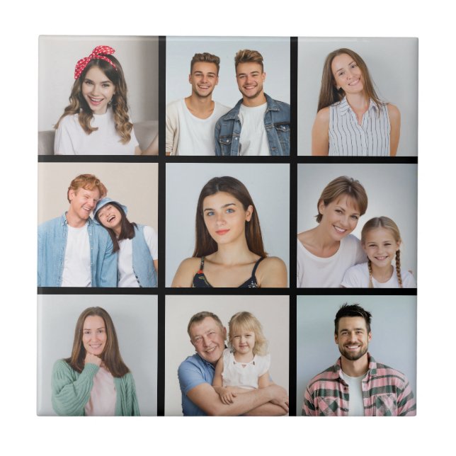 Azulejo Crea tu propio collage de 9 fotos (Frente)