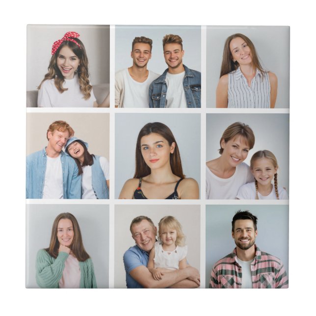 Azulejo Crea tu propio collage de 9 fotos (Frente)